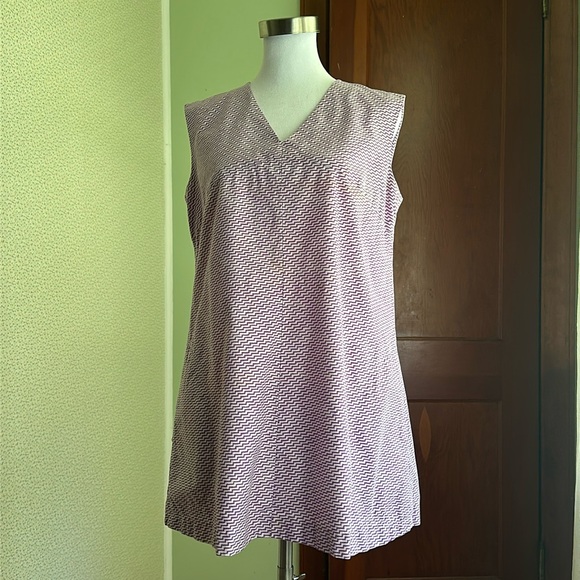 VINTAGE Purple Zigzag Striped Tunic, Size L - Picture 2 of 8